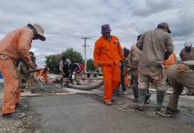 Milei lo hizo: con la construcción de la rotonda, avanza la obra en el río Vaqueros